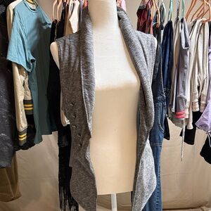 Charcoal Women's Draped Open Front Vest